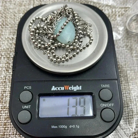 ELLE Sterling Silver Double Strand Necklace - Amazonite & Ruby, 16-18" - Picture 16 of 17